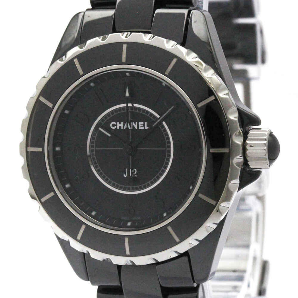 CHANEL J12 Intense Black Ceramic Quartz Ladies Watch H3828 Polished